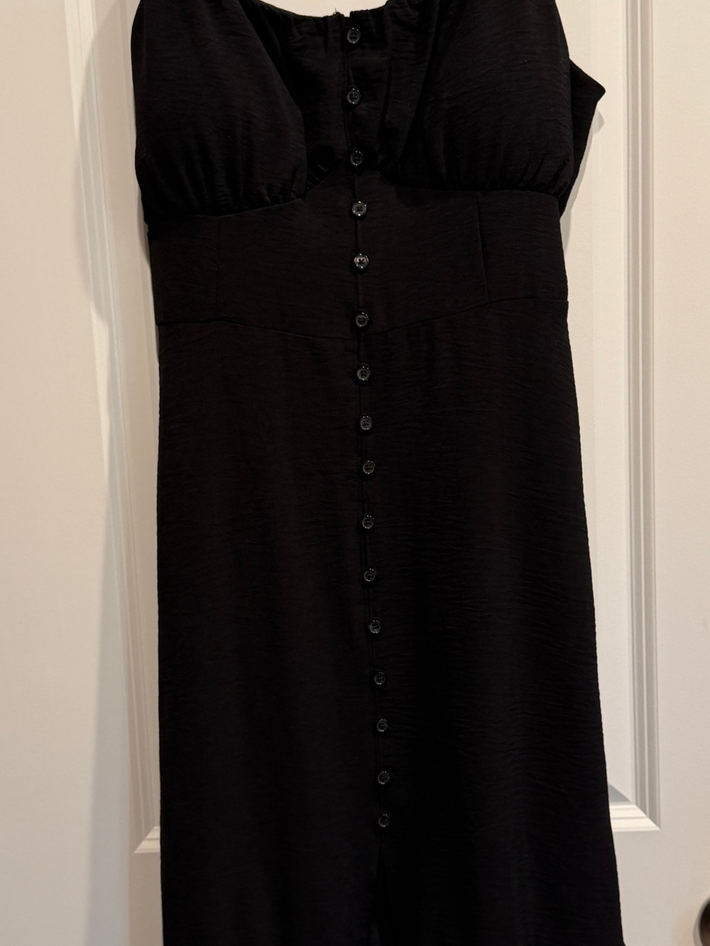 No Boundaries Black Button-Front Midi Dress
